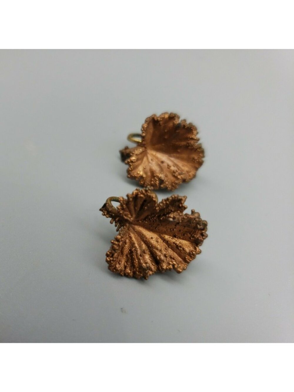 Bronze Color Clip On Earrings Twist On leafs